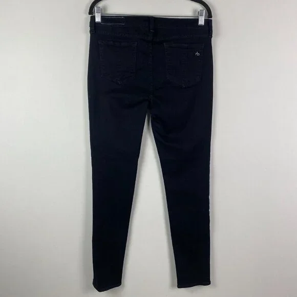 Rag & Bone High Rise Skinny Jeans in Black Coal Size 31 - Picture 5 of 12